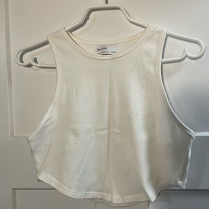 Bershka White Crop Tank
